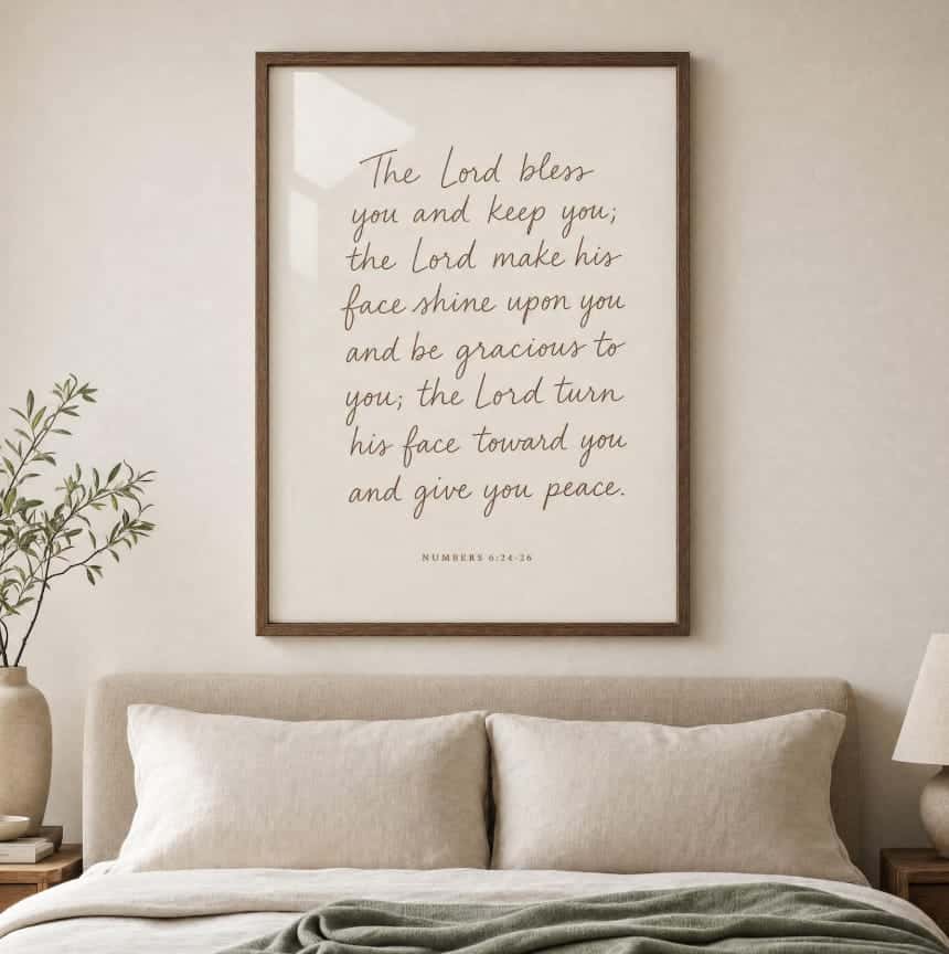 The LORD Bless You and Keep You, Numbers 6:24-26 | Single, Christian Wall Art, A3 at XILEF Art